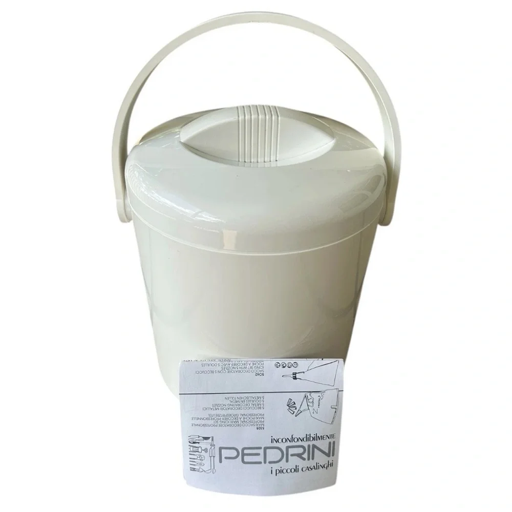 Vintage 1980s PEDRINI White Art Deco Ice Bucket Made In Italy Original Box